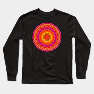 Orange Mandala Magic Long Sleeve T-Shirt